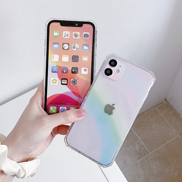 Accessories - NEW iPhone 13/12/11/Pro/Max Rainbow Clear Square iphone case